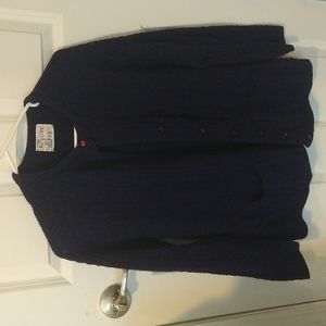 Navy blue wool cardigan